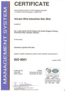 ISO cert for Uni-Pro